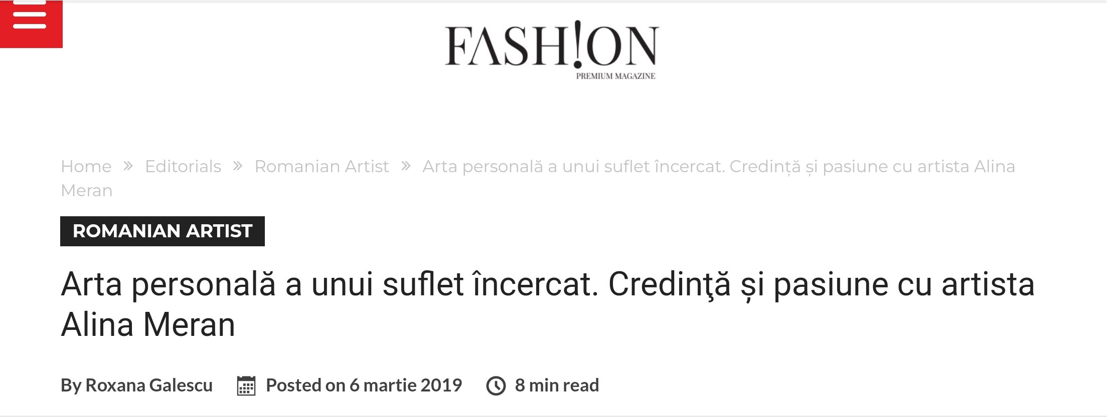 Interviu acordat revistei FPM